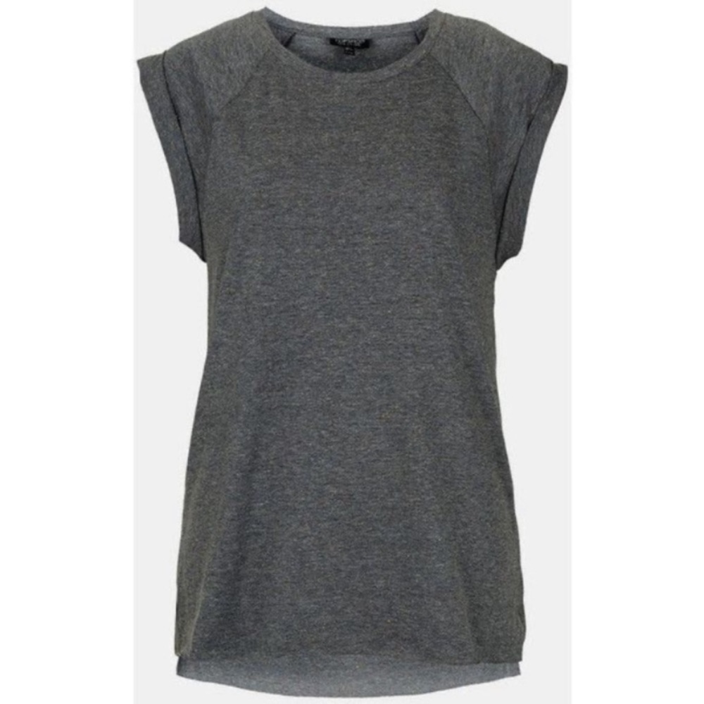Petite Topshop High Roller Tee Speckled Grey